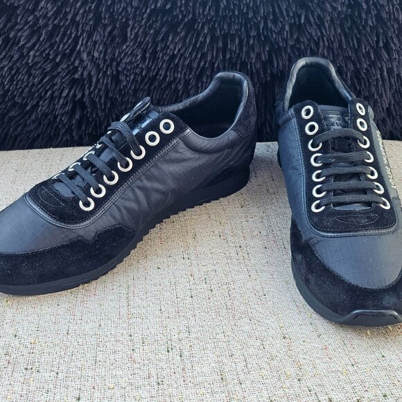 Louis Vuitton Men Sneaker Lace Up Shoes Black Suede/Fabric Upper Made in Italy 8 - Picture 3 of 12